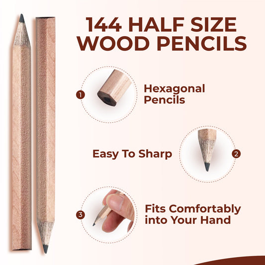 Pack of 144 Half Size Pencils by Janrax