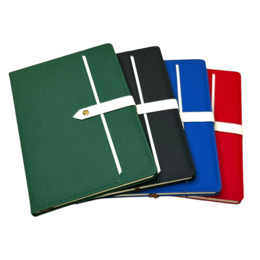 Single B5 96 Sheets Ruled PU Leather Hardcover Notebook with Button Closure