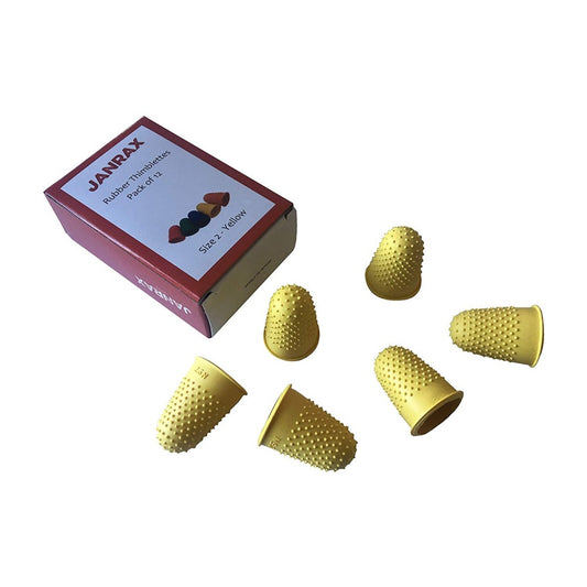 Yellow No.2 Rubber Thimblettes Pack of 12