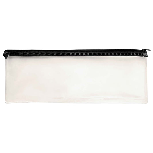 Janrax 13x5" Black Zip Clear Exam Pencil Case