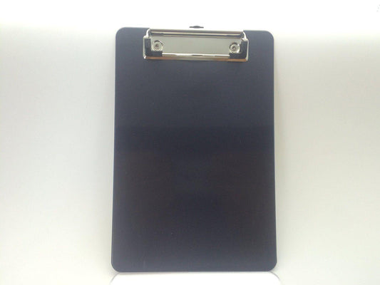 A5 Black Solid Plastic Clipboard - with Ruled Side