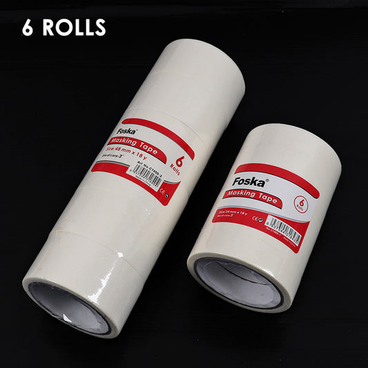 Pack of 6 48mm x 18yard Masking Tape
