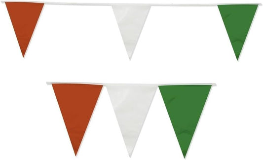 M1005 Green, Red and White Bunting 10m with 20 Pennants