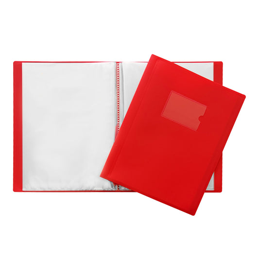 A4 Red Flexible Cover 20 Pocket Display Book