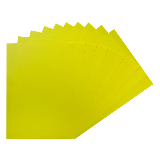 Pack of 100 A4 Fluorescent Yellow Coloured Paper 75gsm Sheets