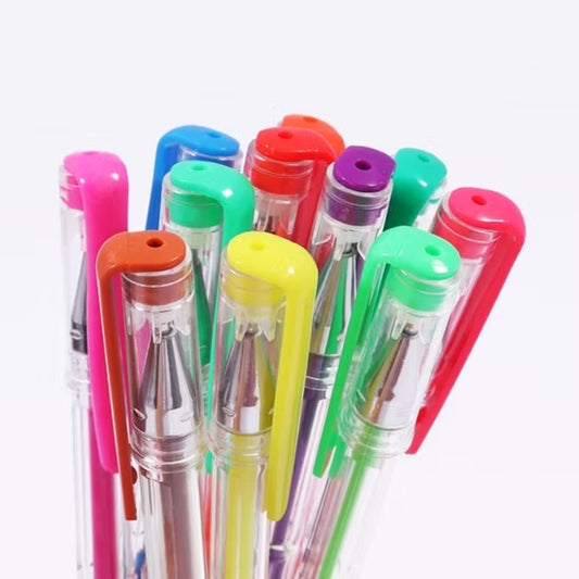 Pack of 12 Vibrant Neon Colours Gel Pens