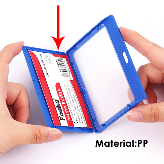 Pack of 12 Name Badge Holders 54x90mm Assorted Colour