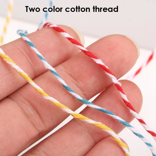 5m Raffia Craft Assorted Two Colour Cotton Thread String
