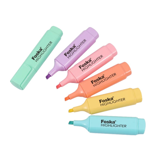 Pack of 6 Macron Colour Highlighter Marker Pens