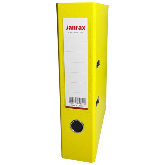 A4 Yellow Paperbacked Lever Arch File by Janrax