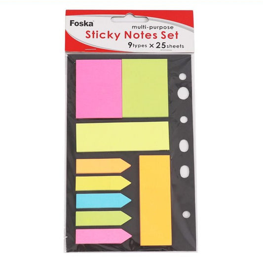 225 Sheets Assorted Sticky Notes Set