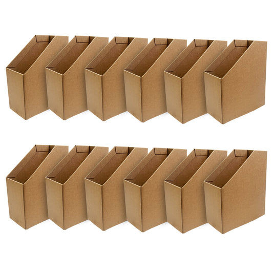 Kraft Magazine File Corrugated Cardboard Desk Organiser