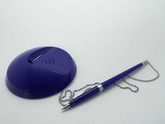Blue Reception Counter Pen on Chain
