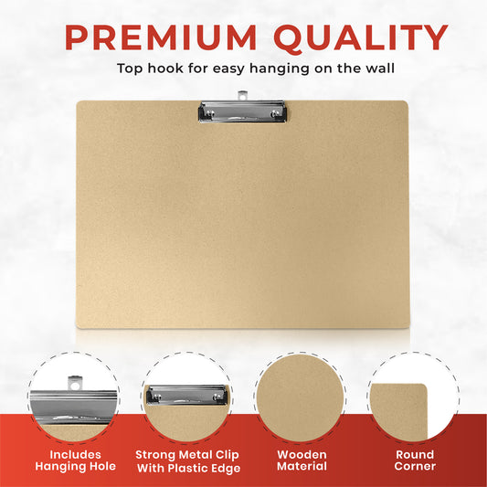 A3 Wooden Clipboard with Flat Clip by Janrax