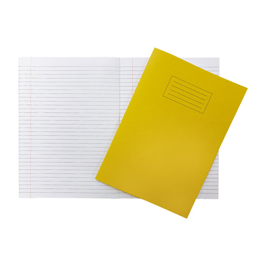 Janrax A4 Yellow 80 Page Feint Ruled with Margin Exercise Book WF Paper with 225gsm Manilla Cover