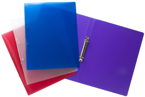 Pack of 10 Assorted Colour A4 20mm Slim Ring Binders