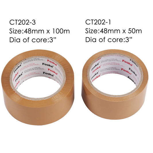 Pack of 6 48mm x 100m Brown Sticky Tape Rolls
