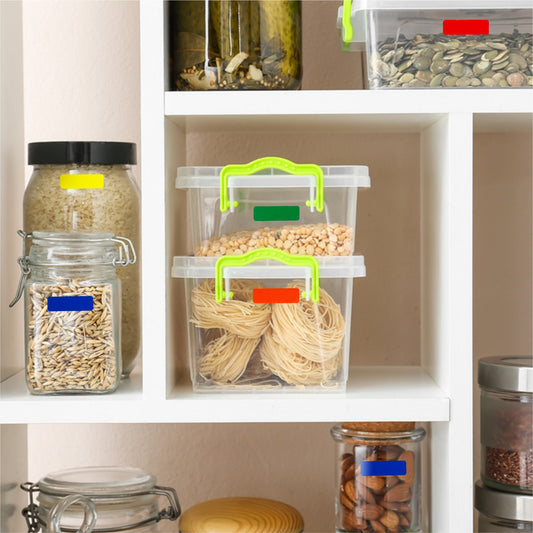 Pack of 98 Green 12x38mm Rectangular Labels - Adhesive Stickers