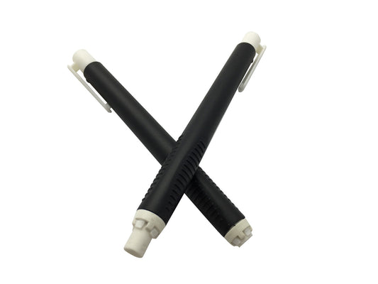 Janrax Click Eraser - Black Pen Barrel with Easy Grip