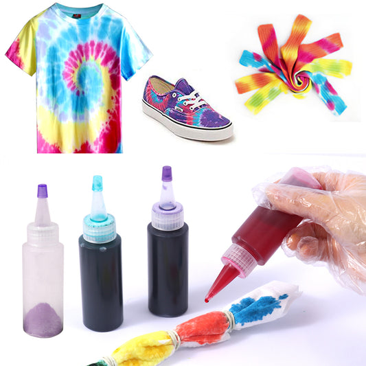 Pack of 3 Colours Tie Dye Kit - Fuchsia, Yellow, Turquoise