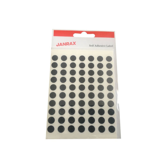 Pack of 560 Black 8mm Round Labels - Stickers