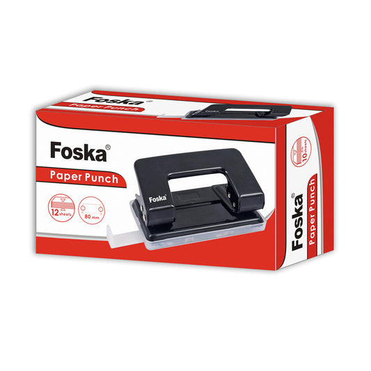 12 Sheet Paper Black Punch Standard 8cm Holes