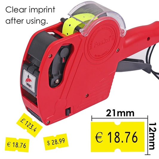 Pack of 10 Yellow Neon Adhesive Price Label Rolls (5000 Tickets)