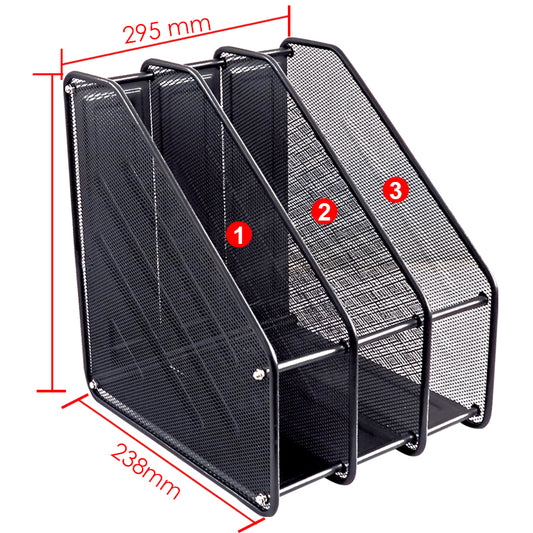 3 Compartment Wire Mesh File Holder
