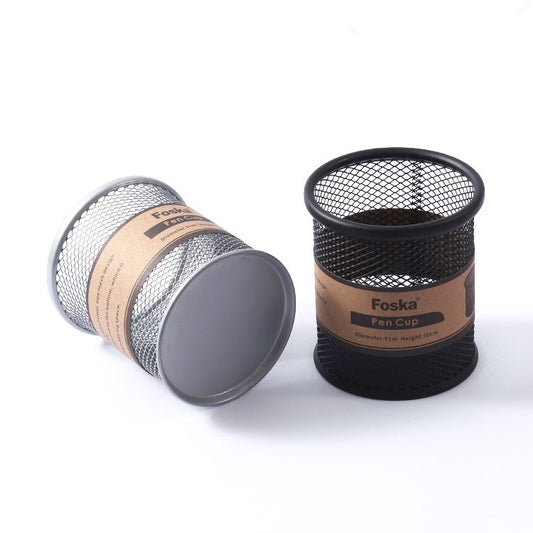 Silver Metal Wire Mesh Pen Holder