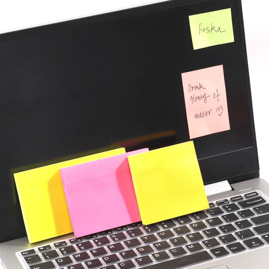 100 Sheets Fluorescent Light Pink Color Sticky Notes 75x50mm