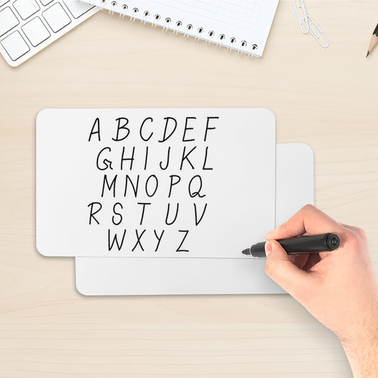 Pack of 12 5x3" Dry Wipe Whiteboards - Presentation Card Size