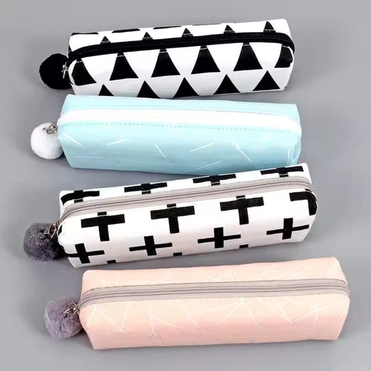 Single Colorful Canvas Student Pencil Case with Zipper