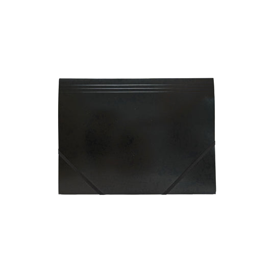 A4 Black Card 3 Flap Folder With Elastic Closure