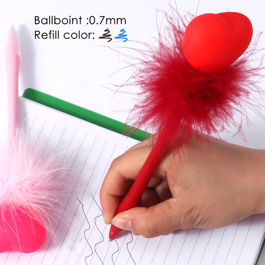 Heart Design Flash Light-Up Fancy Ball Pen