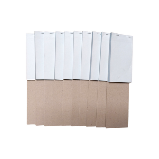 Pack of 10 76mm x 140mm Plain White Duplicate NCR Service Pads