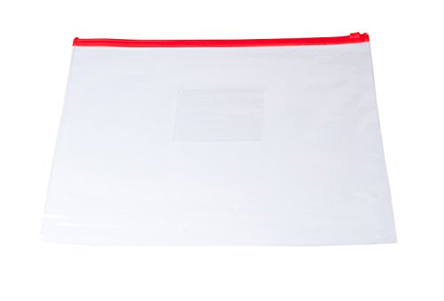 Pack of 12 A4 Red Zip Zippy Bags