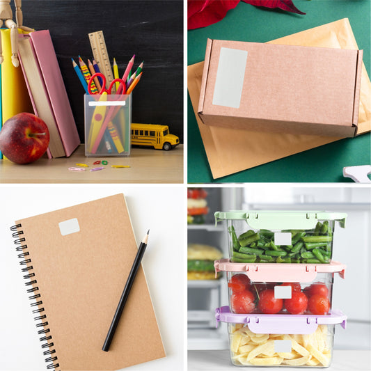 Pack of 210 White 5x35mm Rectangular Labels - Adhesive Stickers