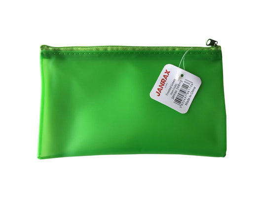 8x5" Frosted Green Pencil Case - See Through Exam Clear Translucent
