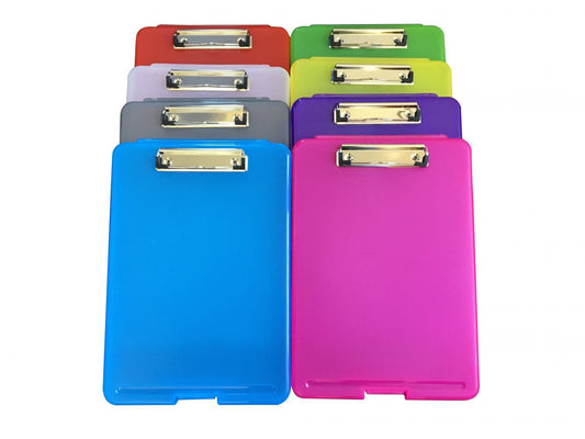 Pack of 8 Assorted Colour A4 Clipboard Box Files