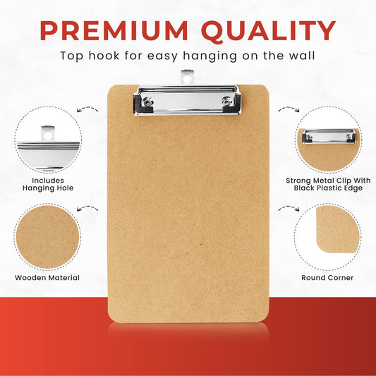 A5 Quality Wooden Clipboard with Hanging Hole