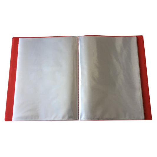 A4 Red Flexible Cover 60 Pocket Display Book