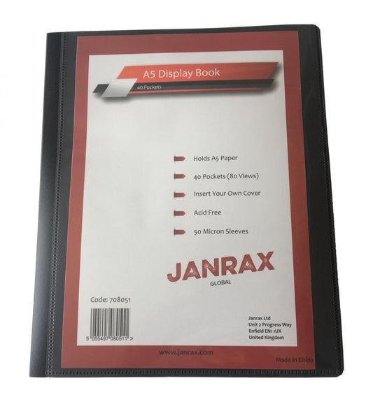 Janrax A5 Presentation Display Book 40 Pockets (80 Views)