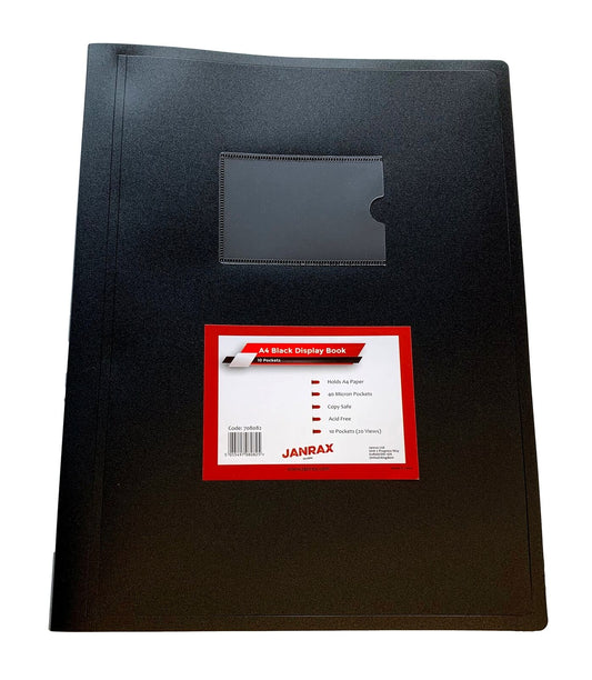 A4 Black Flexible Cover 10 Pocket Display Book