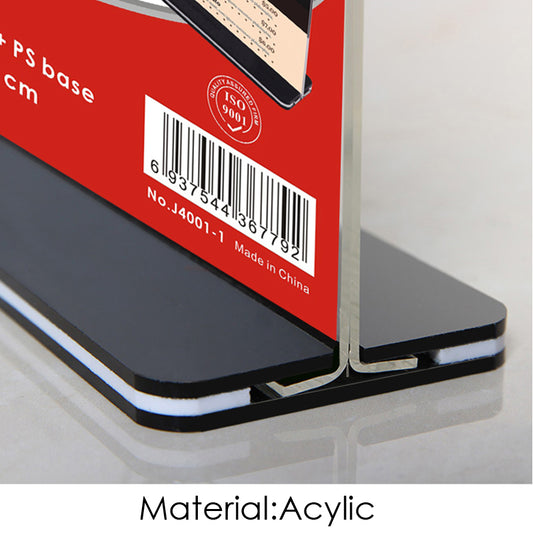 Vertical Design T-Shape Acrylic Sign Holder 10 x 20cm