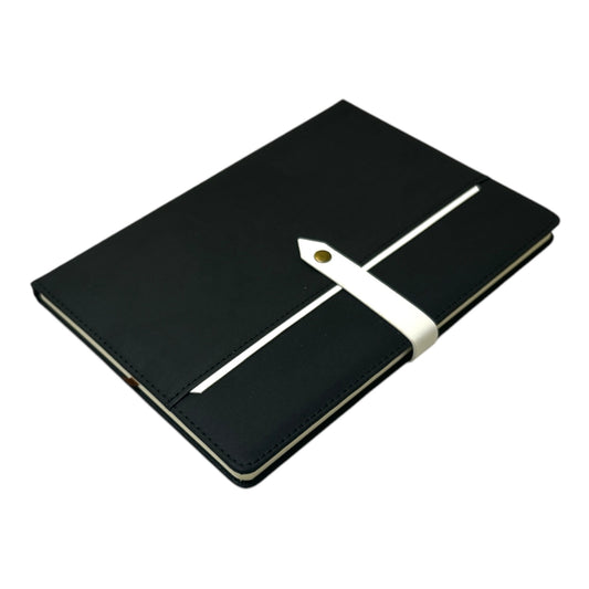 Single B5 96 Sheets Ruled PU Leather Hardcover Notebook with Button Closure