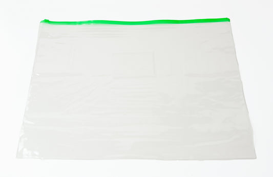 Pack of 12 A3 Green Zip Zippy Bags