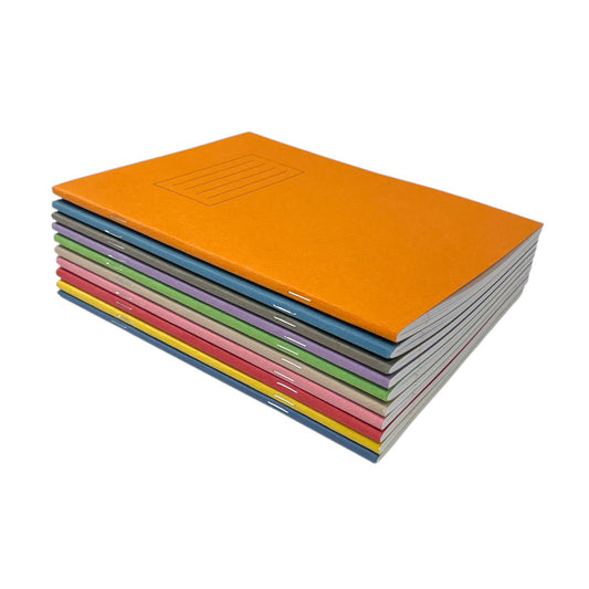Janrax 9x7" Pink 80 Page Feint Ruled with Margin Exercise Book WF Paper with 225gsm Manilla Cover