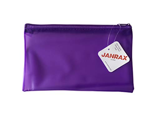8x5" Frosted Purple Pencil Case - See Through Exam Clear Translucent