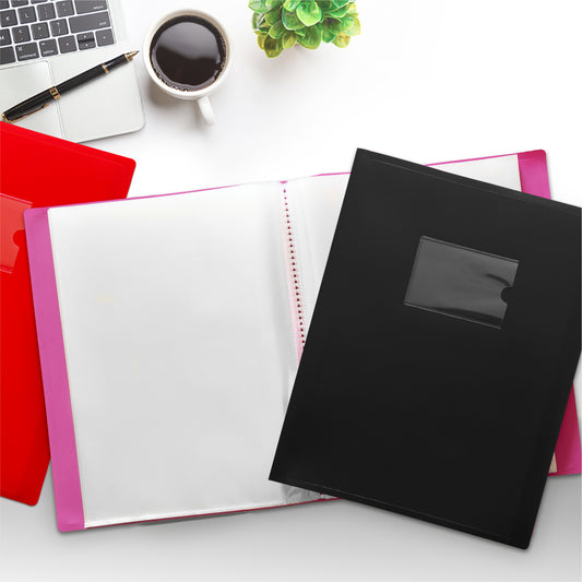 A4 Pink Flexible Cover 80 Pocket Display Book
