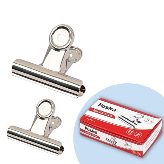 Pack of 24 Metal 20mm Spring Binding Grip Clips